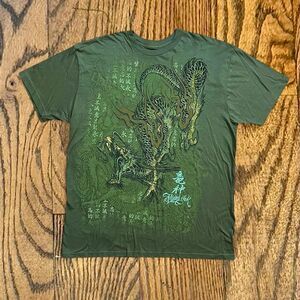 Y2K Miami Ink Alt Grunge Tribal Dragon Tattoo T Shirt